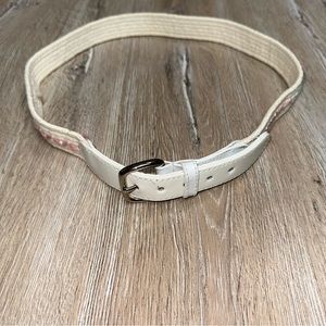 Vintage Women's Belt Woven Leather Multicolor Size XL Preppy Made In USA